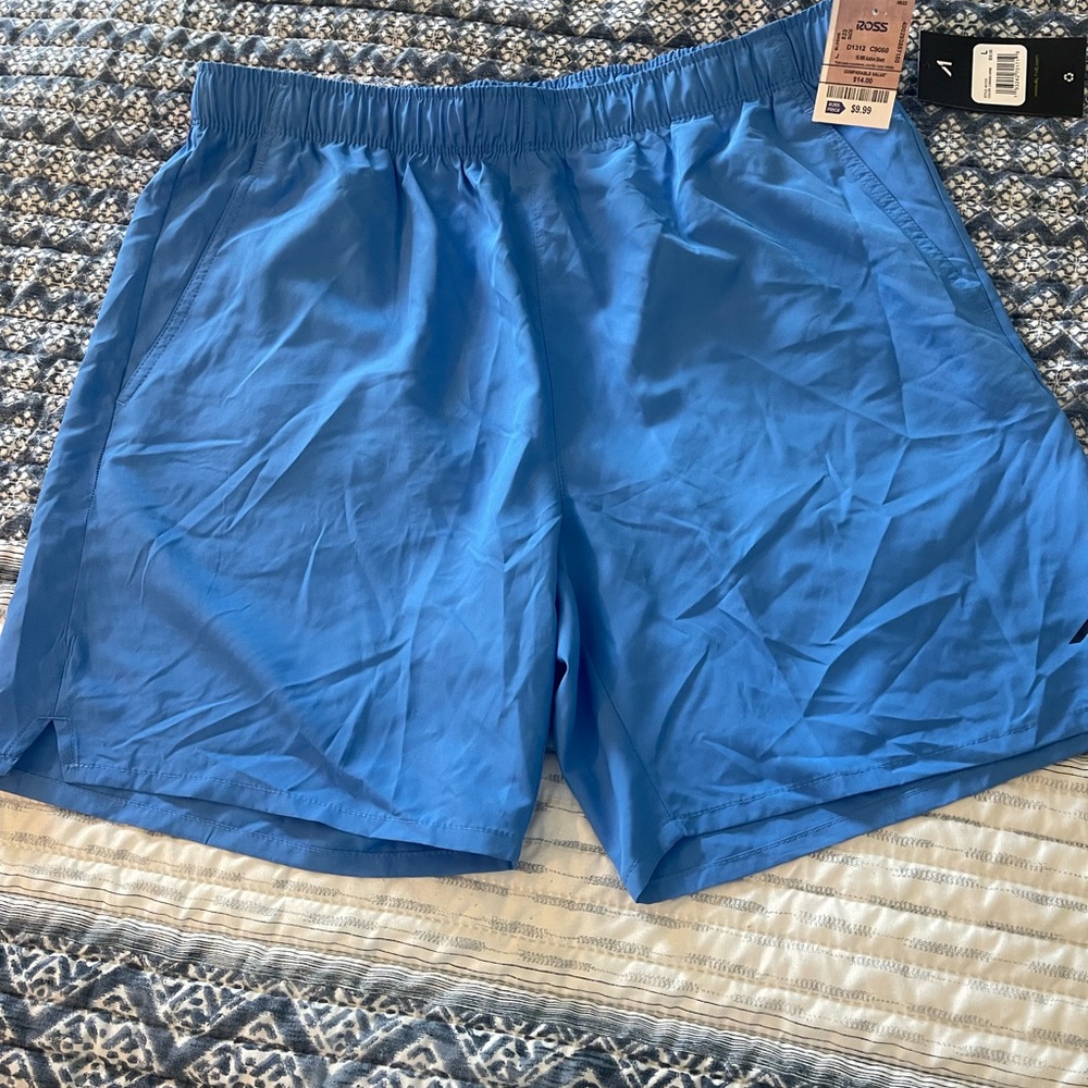 Men's Athletic Shorts - Light Blue Elastic Waist